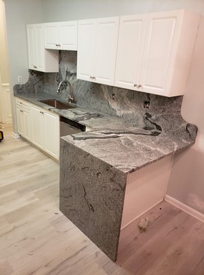 Beautiful Waterfall Granite countertop!