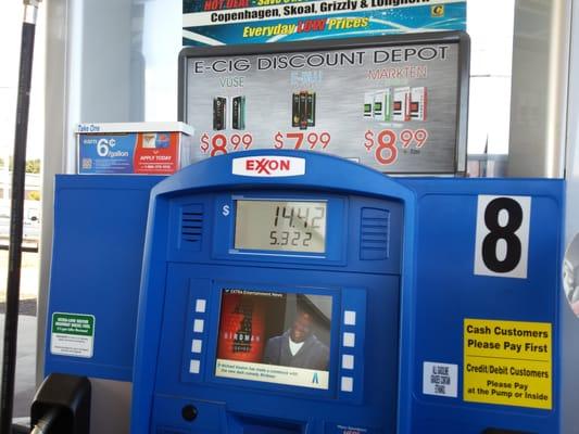 Such fun pumping gas and watching TV!