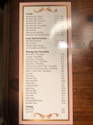 Service menu