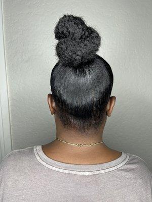 Sleek Kinky Top Knot Bun