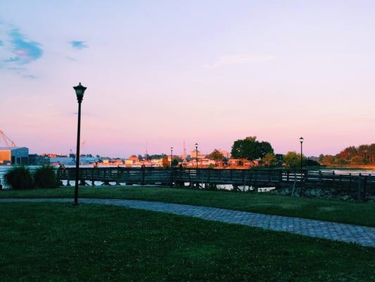 Sunset overlooking the docks of Portsmouth