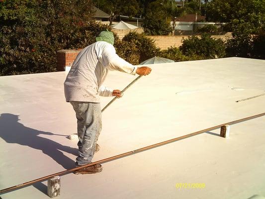 Applying new HydroStop roofing material