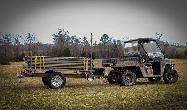 Game Changer Jr pulls easy behind a UTV or ATV.