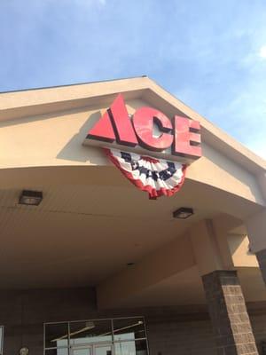 Ace exterior sign.