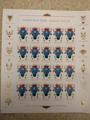 Year Of The Ox, Lunar New Year stamps. First day issue 02/02/21