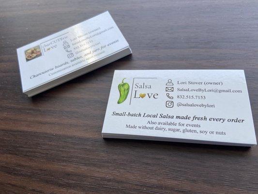 Business cards printed for our friends over at Salsa Love!