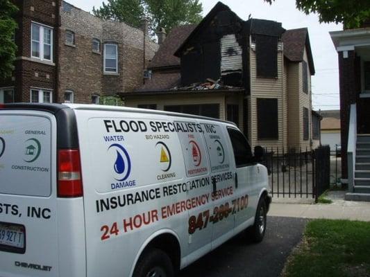 Our team at a fire damaged home.