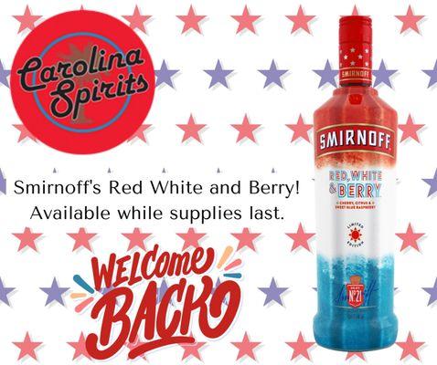 It's back for summmmer!! RED WHITE & BERRY Smirnoff.