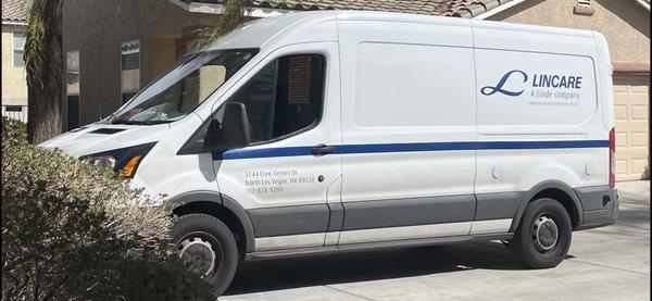 The delivery van