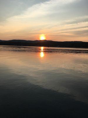 Sunset  on Glen Lake in Queensbury