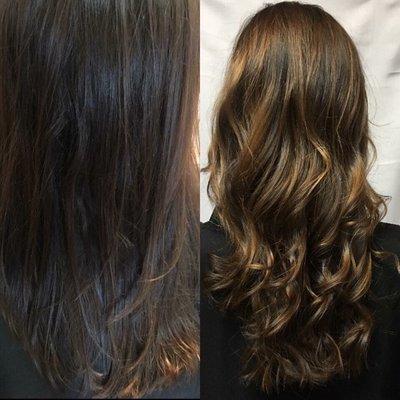 Fall balayage before & after! Book your appointments today to get that perfect fall look!