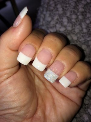 French with one nail sparkle