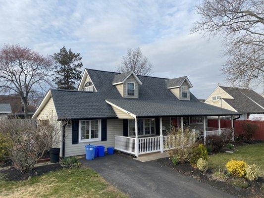 New GAF pewter gray roof, and 6 inch seamless gutters