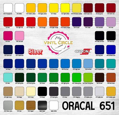 Oracal 651 Color Chart