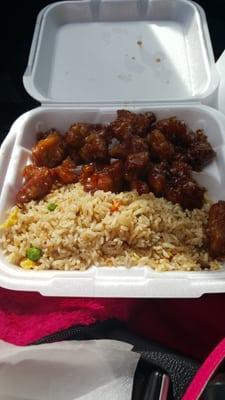 Honey chicken with rice