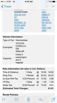 My confirmation for the Corolla