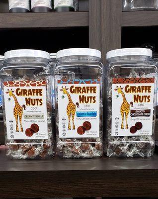 Giraffe Nuts are in stock now! 15mg CBD in each caramel candy!