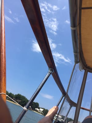 Relaxing on the back of the boat.