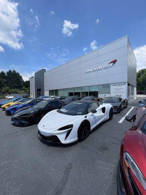 outside view of the awesome cars at the dealership.