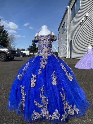 Mini quinceañera dress in royal blue