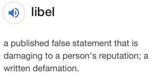 Definition of libel.