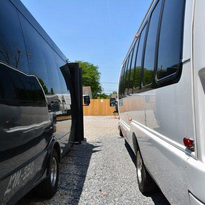 Luxe Limousines passenger party buses and shuttle buses.