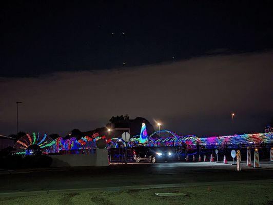 Looking at most of the light display from parking lot across the street where we put our kids back in their car seats Dec 2022