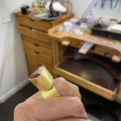 Me at work in process of building a ring.