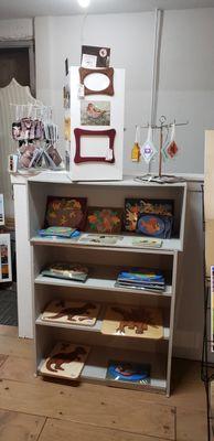 Fun chores ouzzles handcrafted our of hardwoods, along with cribbage board and magnetic frames