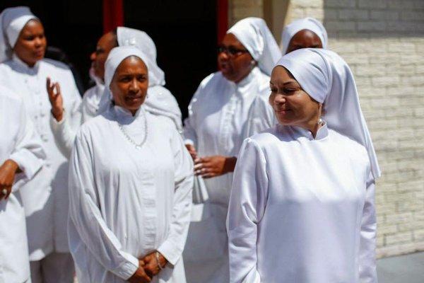 Uniformed female members of the Nation of Islam- Mosque Maryam