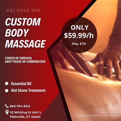 K&J Rose Spa
 92 Whiting St Unit 3, Plainville, CT 06062
 Call us at 860-994-8316