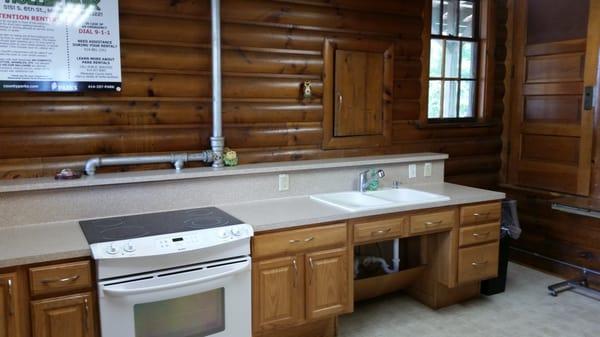 Kitchen in cabin.