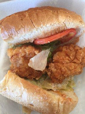 Damn delicious remnants of a po boy. 5 jumbo shrimp. Well seasoned and bread was tasty and fresh. 5.99?!!!! Yassss! Win win!