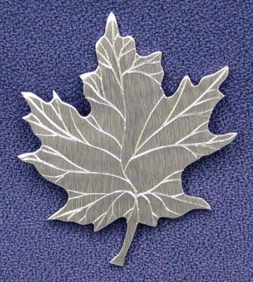 Pin Maple Leaf Three Feathers Pewter