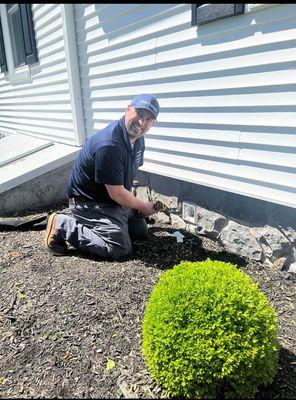 Here, Dustin is performing an annual dryer vent cleaning. When was your last dryer vent cleaning?