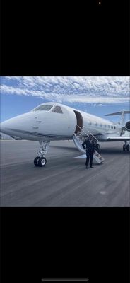 Chauffeured a Wedding, in front of my Clients Private Jet.