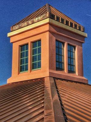 Cupola with the new copper roofing.