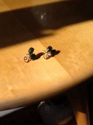 Jade earrings with new posts