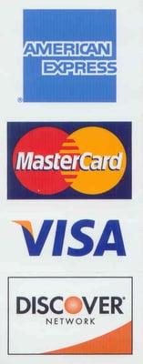 ALL Major Credit Cards Accepted