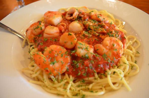 Spaghetti di Tornola - sautéed shrimp, scallops, and calamari over pasta