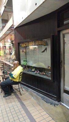 The entrance to Percy's in downtown Nashville's 1903 Arcade. Percy's shoe shines are as famous as the Arcade!