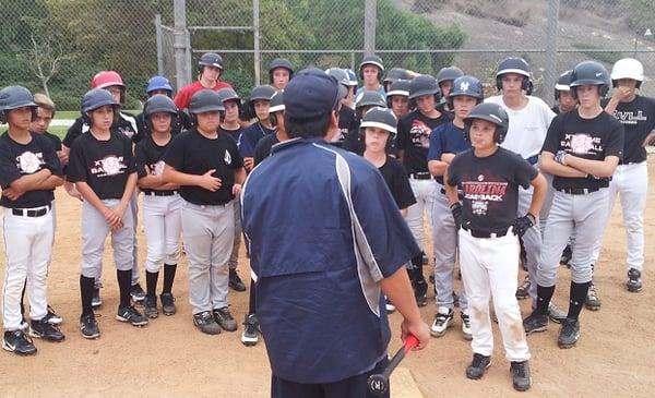 On field baseball camps and clinics