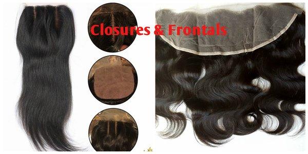 lace closures Frontals Ear to Ear, 100% virgin unprocessed human hair