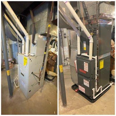 Furnace and air conditioner installation before and after