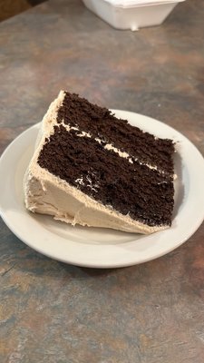 Chocolate cake with peanut butter icing