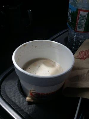 Dunkaccino not fully filled to the top.