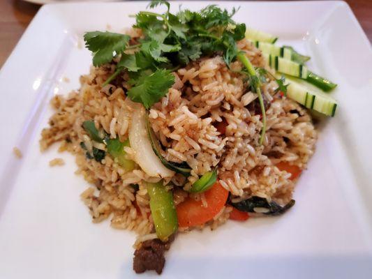 Thai fried rice with beef