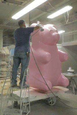 Painting a Pink Gummy Bear