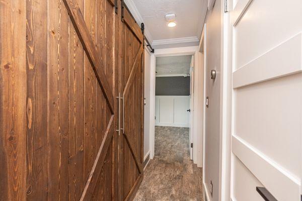 Custom barn doors and remodeled home