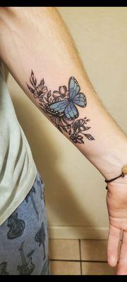 Butterfly Flower tattoo